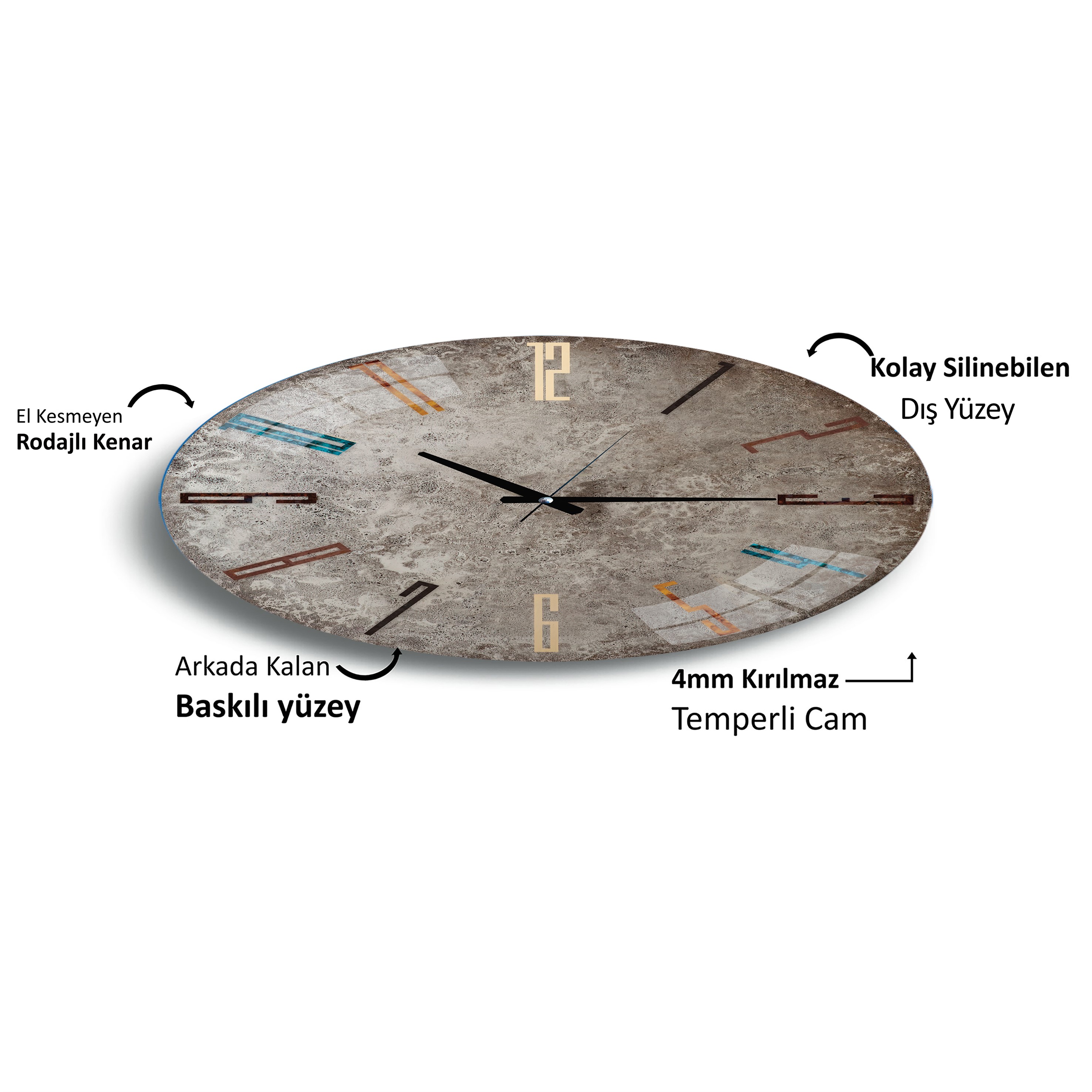 Renkli%20Stone%20Cam%20Saat%20-%2040%20cm