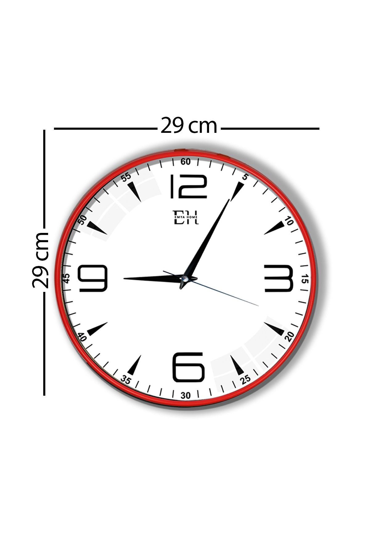 Modern%20Duvar%20Saati%20Kırmızı%20-%2029%20cm