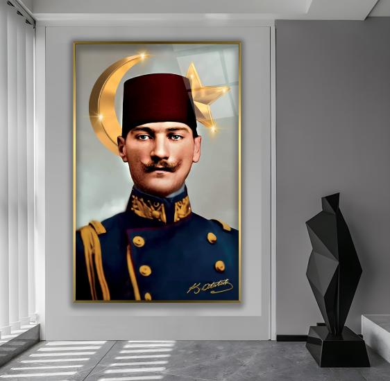 Metal Çerçeveli Atatürk Cam Tablo